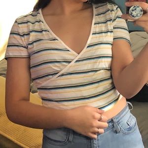 Cropped Me to We striped blouse